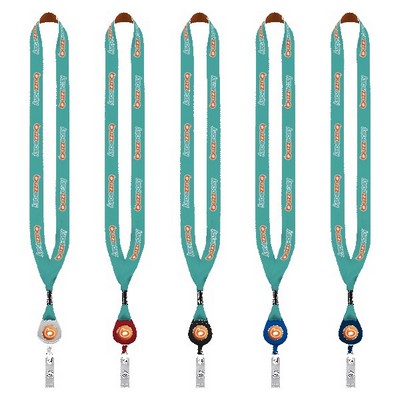 3/4" Dye-Sublimated Lanyard with Metal Crimp & Retractable Badge Reel